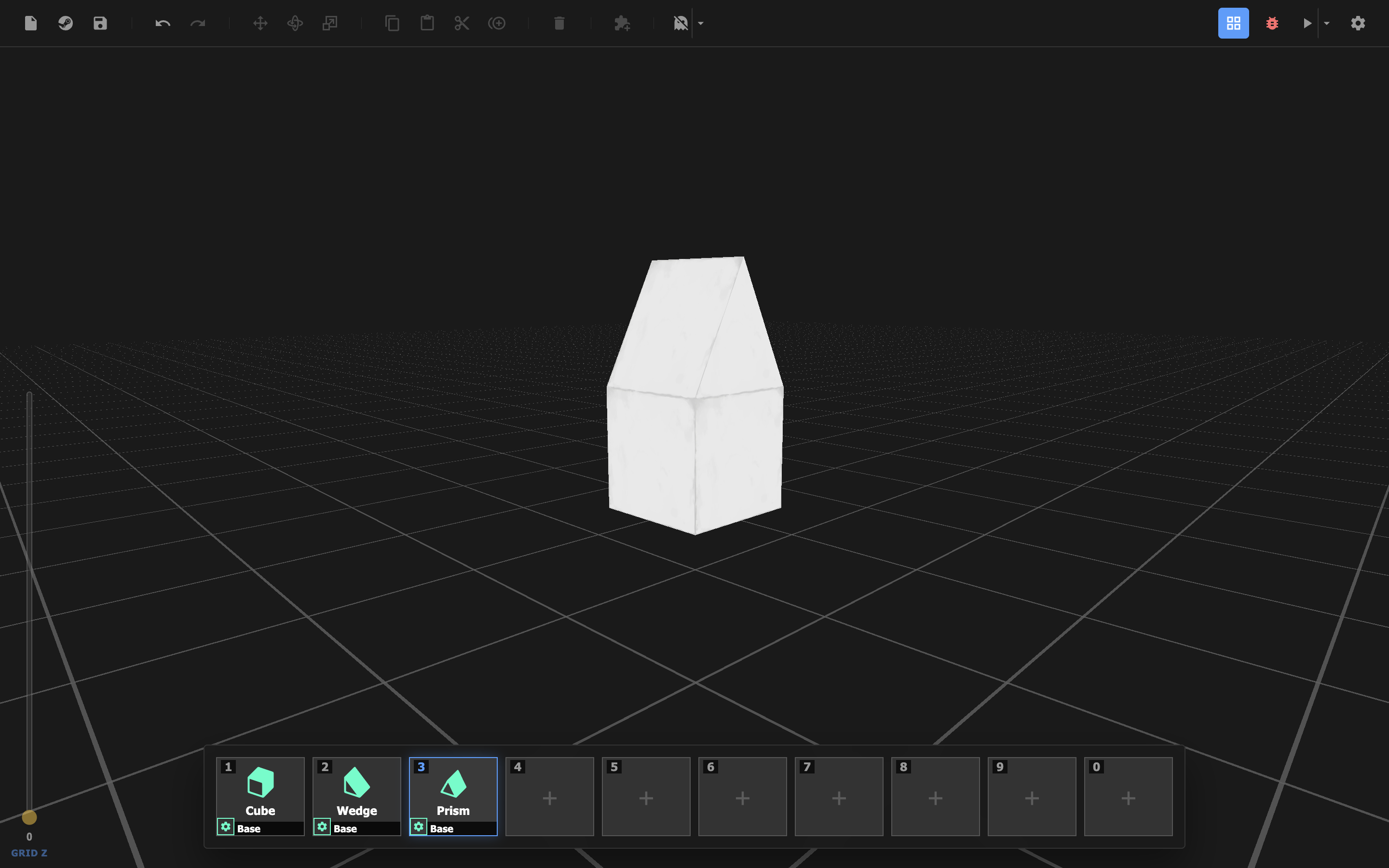 A house composed of a prism and a cube.