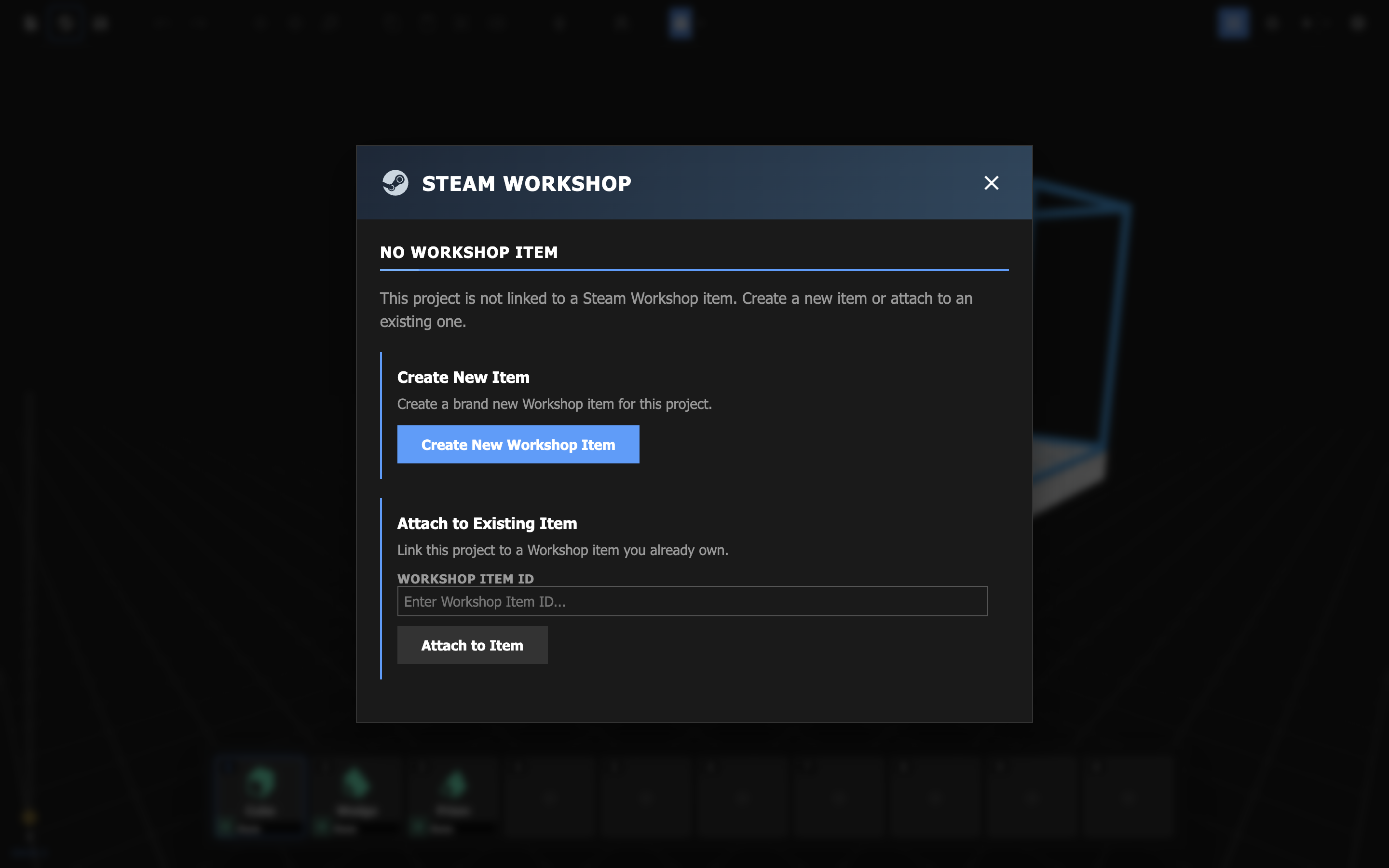 Item creation prompt.