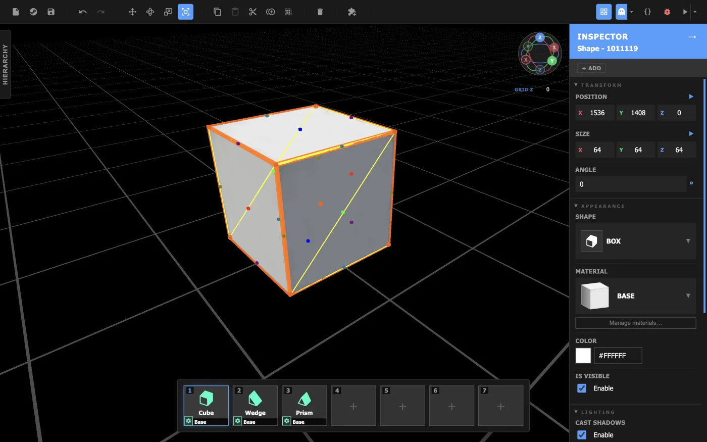 A selected object with the Box Scale Tool active.