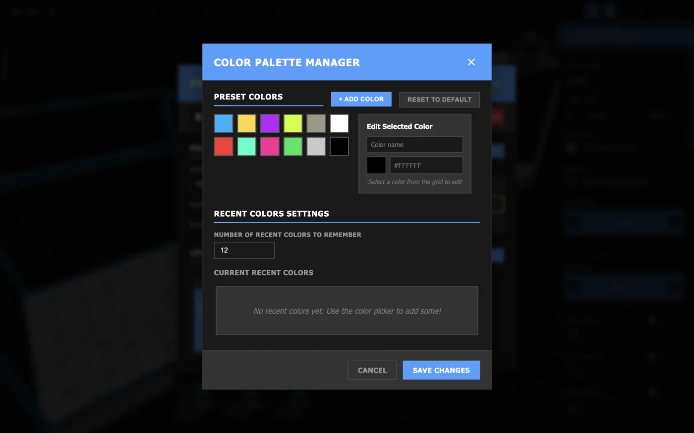 The Color Palette Manager.