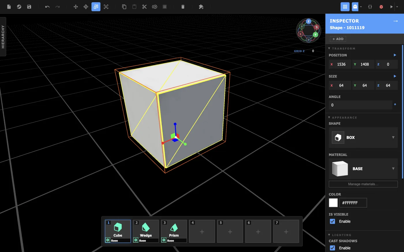 A selected object with the Scale Tool active.